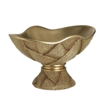 Fructiera decorativa cu model, Champagne, Inart, Rasina 30x22x18 cm