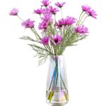 Vaza decorativa din sticla, longziming, cristal transparent irizat, 22x6.4cm, 3 culori disponibile