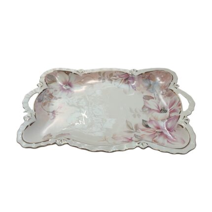 Fructiera platou cu flori, Roz, 42 cm, MK106