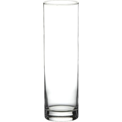 Vaza cilindrica, sticla transparenta colorata, 26.5x8cm, set decorativ