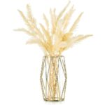 Vaza decorativa Jormftte, metal, 22x10cm, aurie, set vaza pentru flori Pampas