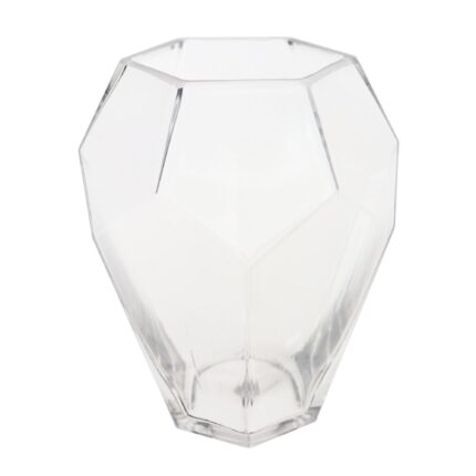 Vaza decorativa D1215, sticla transparenta, D 7cm, H 15,5 cm