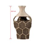 Vaza ceramica gat ingust model fagure culoare argintiu 29.5x17.5 cm