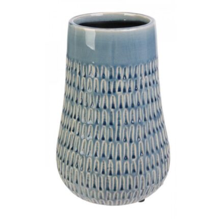 Vaza, Antica, albastru, ceramica, 14.5 x 23 cm, cu model