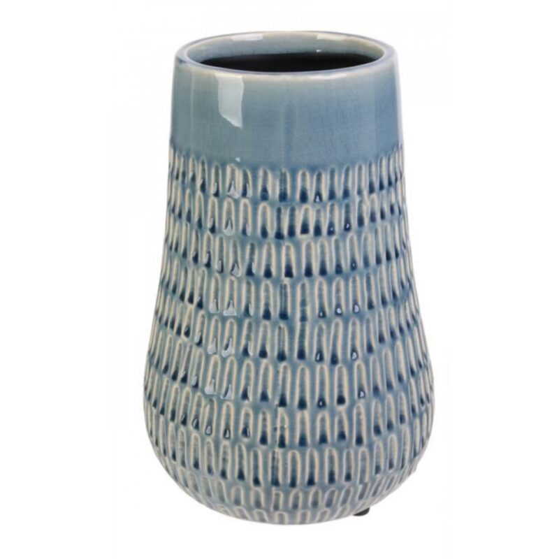 Vaza, Antica, albastru, ceramica, 14.5 x 23 cm, cu model