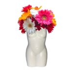 Vaza ceramica, model silueta de dama, ornamente pentru decorarea casei, decoratiune pentru sufragerie, dormitor, birou, raft, 22 x 12 cm