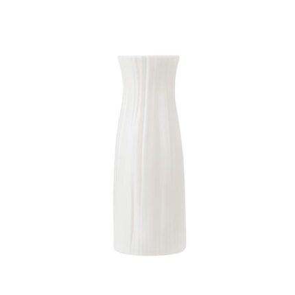 Vaza decorativa, Sunmostar, Plastic, Alb, 7.8 x 20.5 cm