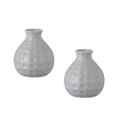 Set 2 Vaze decorative din ceramica, gri, 9x11cm