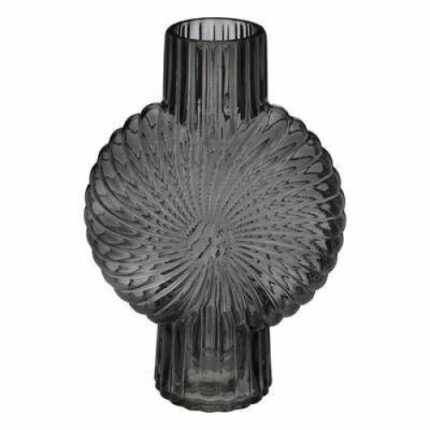 Vaza decorativa Atmosphera Shell, sticla, gri, 32cm