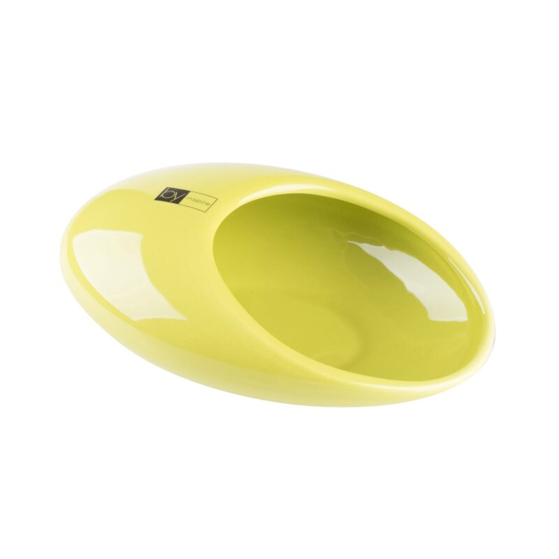 Bol decorativ by inspire, ceramic, galben, 20x13x7cm