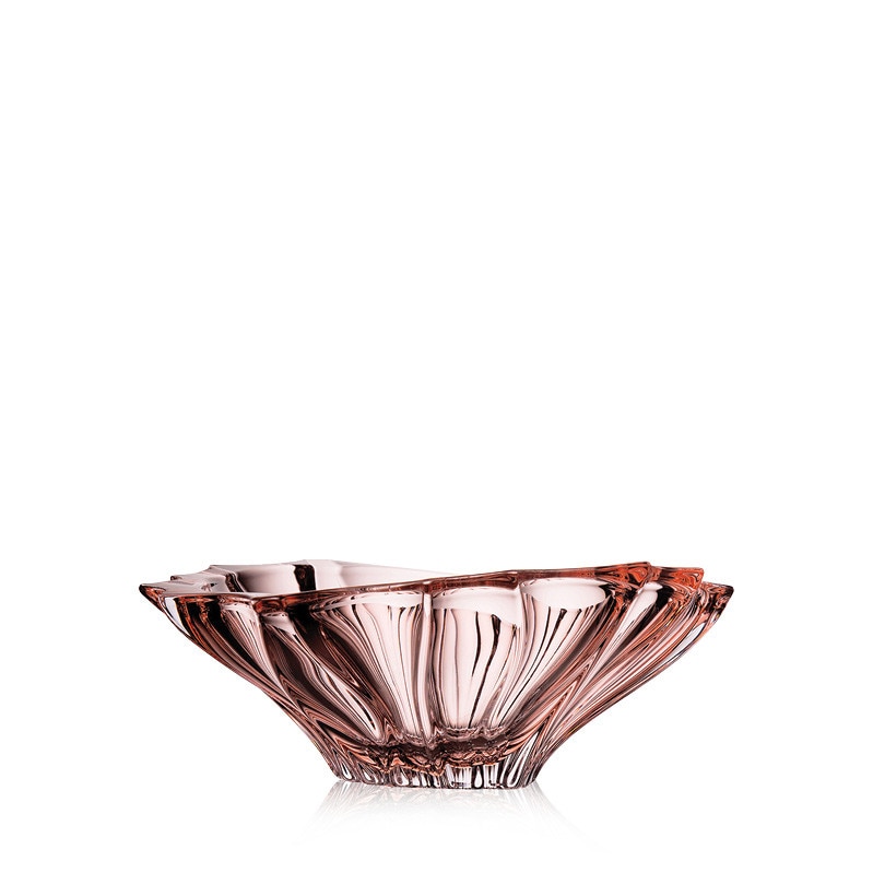 Bol din cristal, Bohemia, Plantica Pink ,33 cm