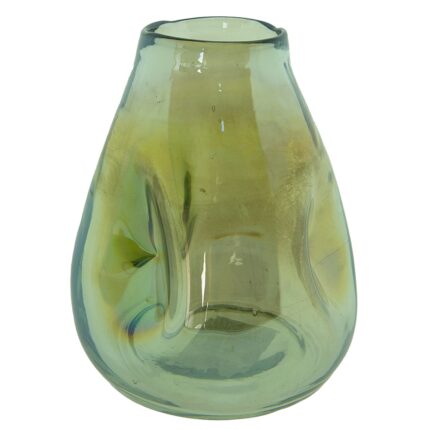 Vaza flori sticla verde 13x16 cm