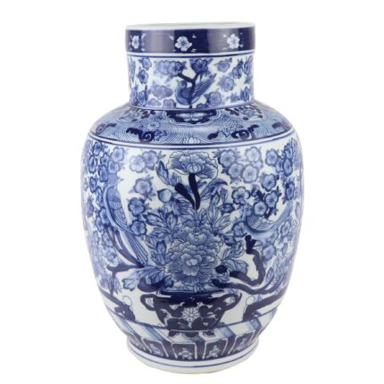 Vaza Chinezeasca, Fine Asianliving, Jingdezhen, Portelan, Alb/Albastru, 28x42 cm
