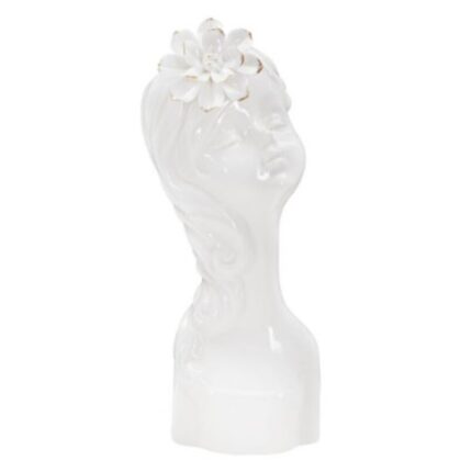 Vaza alba din portelan, 10, 5x10x24, 7 cm, Young Lady Mauro Ferretti