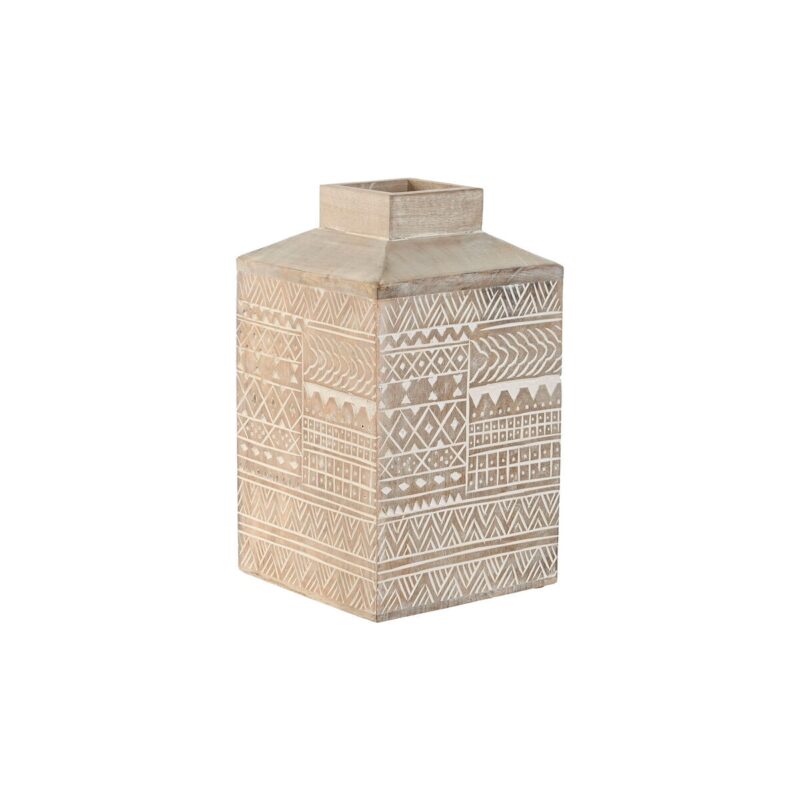 Vaza, Home Esprit, Lemn, Alb/Natural, 18 x 18 x 30. 5 cm