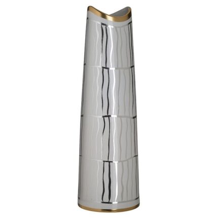 Vaza din ceramica, alb/gold, Φ14Χ45 cm