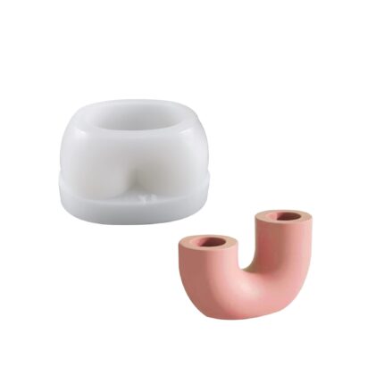 Matrita din silicon pentru creatie suport lumanari, model arc, Alb
