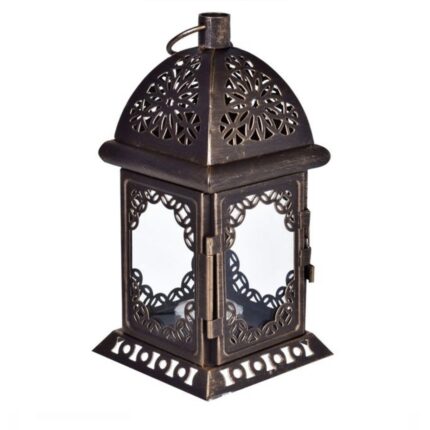 Felinar decorativ cu model vintage, bronz, 10x20.5