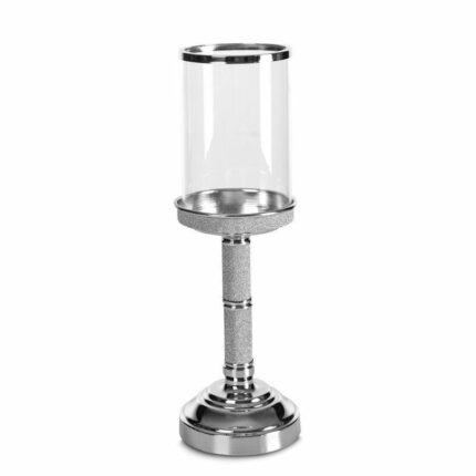 Suport decorativ pentru lumanari, ROBI, argintiu, 12x36