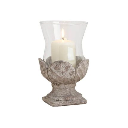 Sfesnic lumanare, pe picior, ceramica/sticla, 20x11 cm