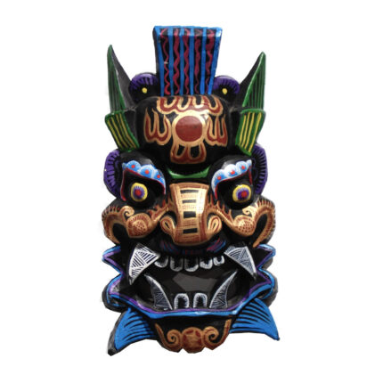 Masca dragon din lemn exotic, pictat manual
