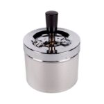 Scrumiera anti vant din metal, Argintiu, 9x14 cm, ATU-089381