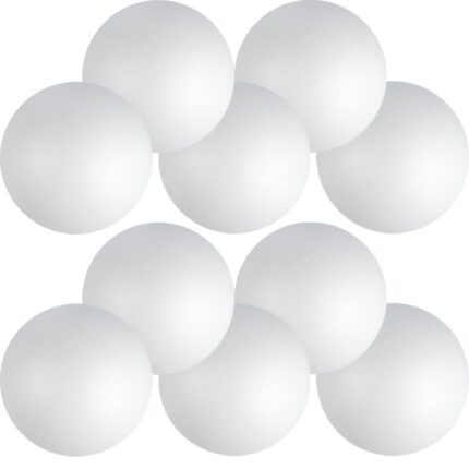 Set 10 bile decorative, Dekolo.pl, Polistiren, 8 cm, Alb
