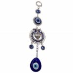 Amuleta Feng Shui pentru protectie si noroc, model bufnita si Ochiul lui Horus, argintiu