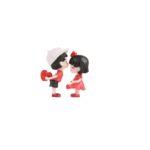 Obiecte decorative bord masina, 2 x figurine fata si baiat indragostiti, multicolor, PROMERCO®