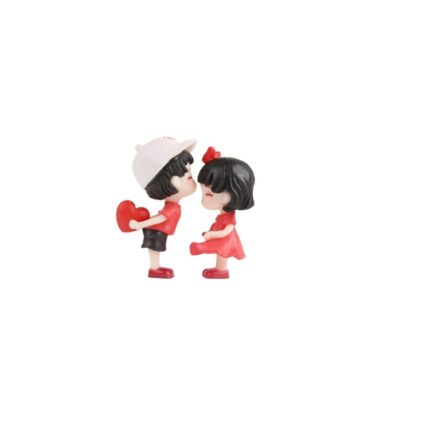 Obiecte decorative bord masina, 2 x figurine fata si baiat indragostiti, multicolor, PROMERCO®