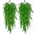 Set 2 Plante Artificiale Tip Iedera Teno®, ramuri agatatoare, aspect natural, rezistente la conditii meteo, frunze detasabile, interior/exterior, 85 cm, verde