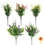 5 buchete Flori artificiale, rezistente la UV, plastic, Multicolor