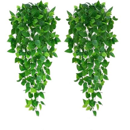 Set 2 plante artificiale agatatoare, verzi, 76cm