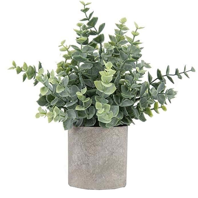 Flori artificiale, Plastic/Harite, Model eucalipt, Verde