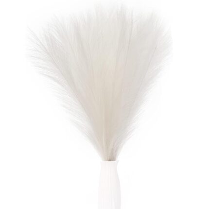 Iarba de Pampas Sintetica CCmax, Premium, pentru Decoratiuni Interioare-Exterioare in Casa sau la Evenimente, Alb, Set 3 Fire, 440 mm