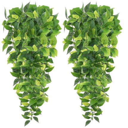 Set 2 Plante Artificiale, Minetgnon®, Iedera Artificiala, Ferigi Artificiale, Plastic, 105cm, Verde