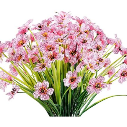 Set 8 Buchete Flori Artificiale Orhidee, Rezistente UV, Multicolor, Decor Interior Exterior