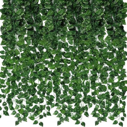 Set 24 Ghirlande Artificiale YSBER, Frunze Verzi, 2.1m, Multicolor, 50.4m Total