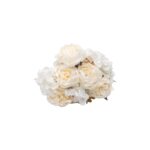 Buchet 11 fire, bujor + hortensie, culoare crem, 45 cm, B.S.P. / SL313_C