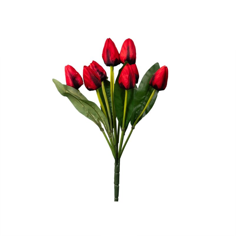 Buchet 9 lalele artificiale / CD4511_Rosu inchis