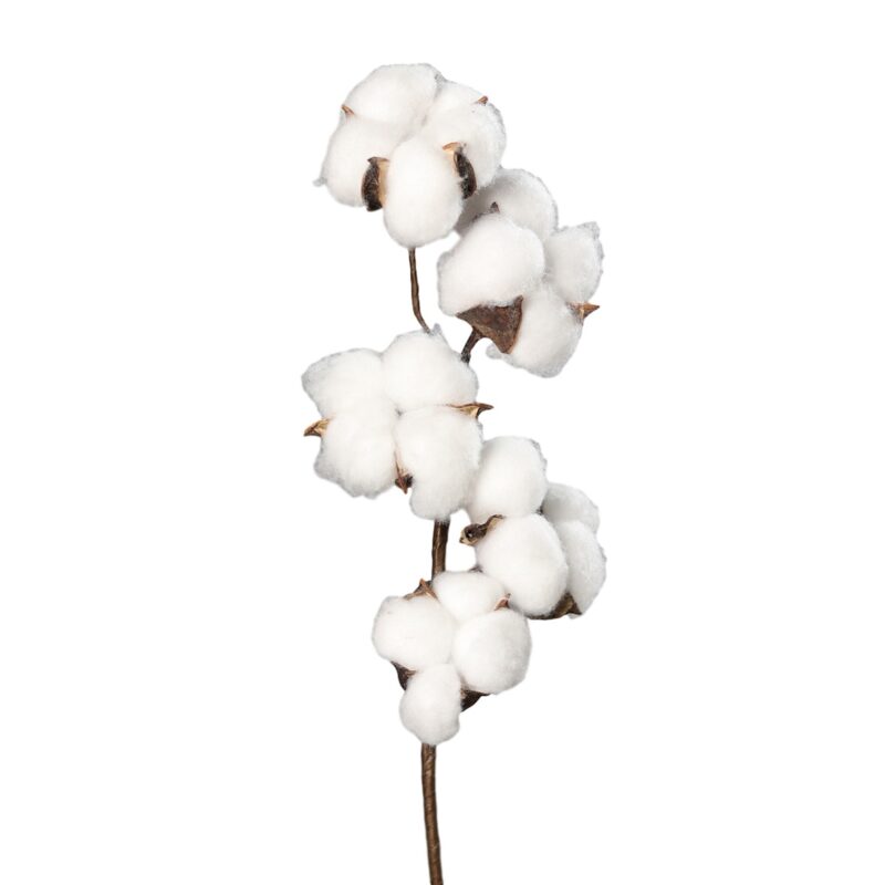 Floare de bumbac artificiala alb - 49 cm