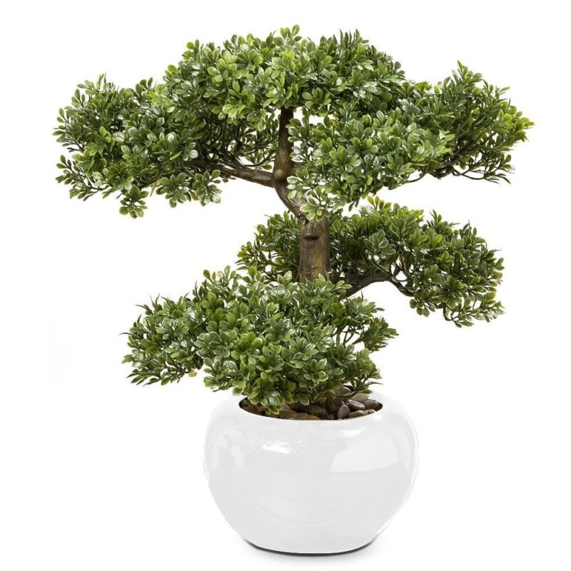 Bonsai in ghiveci, Plastic, 33 cm, Verde