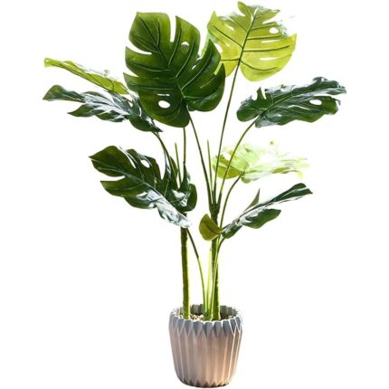 Planta artificiala decorativa, 60 cm, Verde/Gri