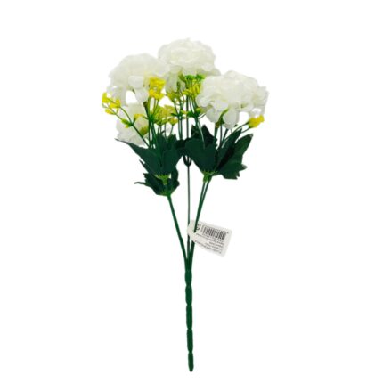 Buchet flori artificiale hortensie alba, 5 flori