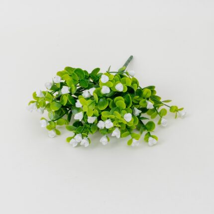 Buchet verdeata + bobite, culoare alb, H 30 cm, B.S.P. / SL149_2