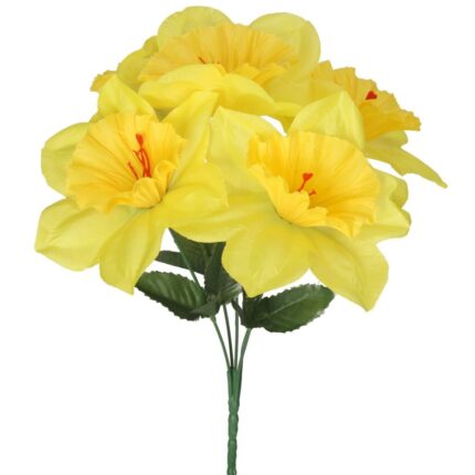 Flori artificiale, Stofa, 5 Crengute, 32 cm, Galben