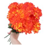 Buchet flori artificiale, Dekolo, Crizanteme, Portocaliu