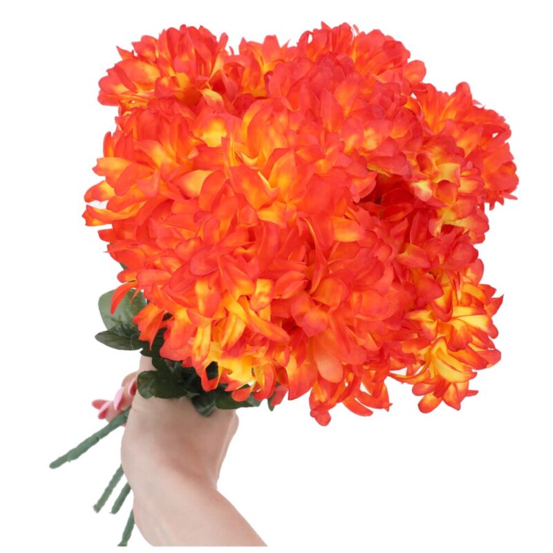 Buchet flori artificiale, Dekolo, Crizanteme, Portocaliu