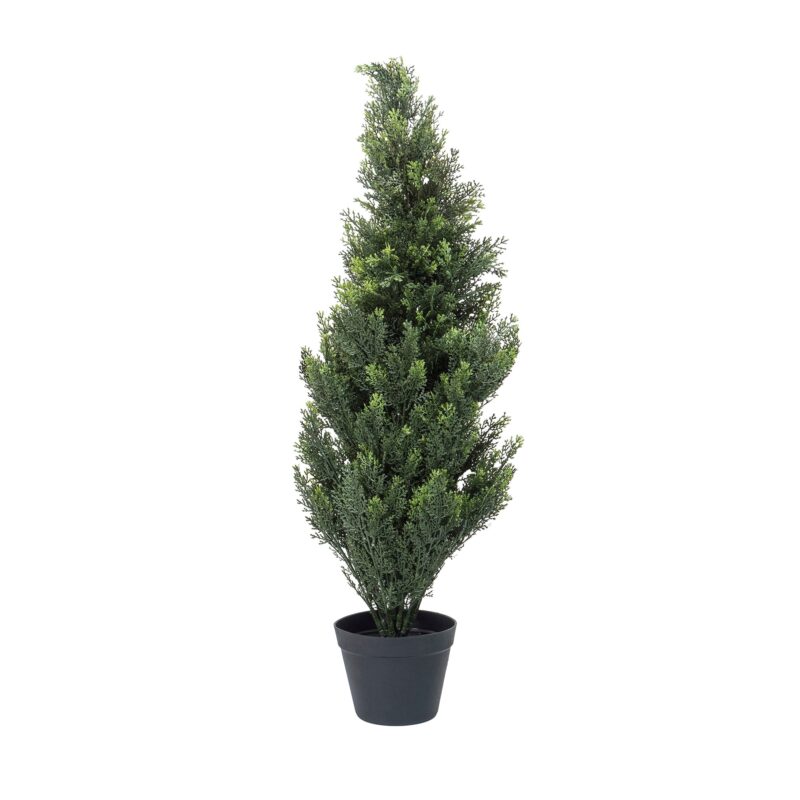 Tuia decorativ artificial, in ghiveci, 125cm, plastic, culoare verde / SL694