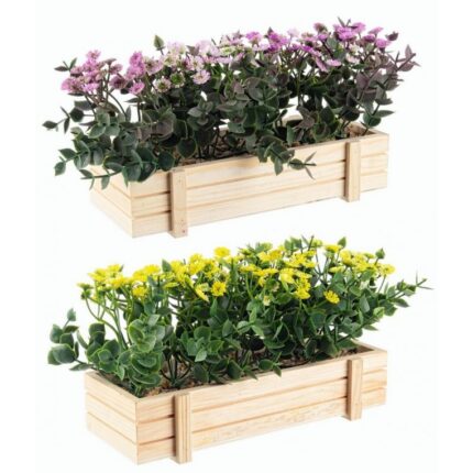Set 2 aranjamente flori artificiale 22.5x8.5x14 cm